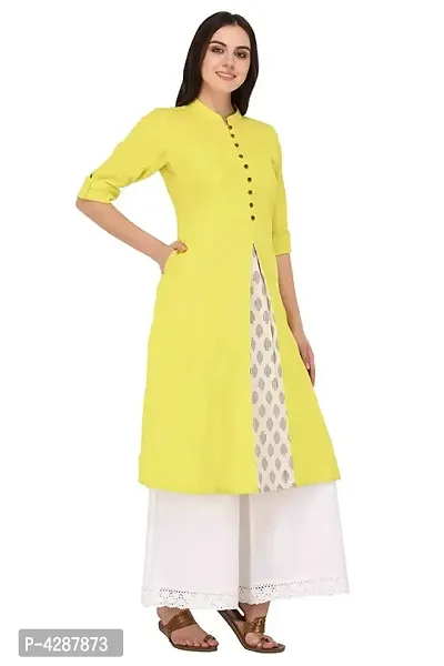 Beautiful Green Cotton Solid Kurtas For Women-thumb2