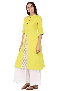 Beautiful Green Cotton Solid Kurtas For Women-thumb2