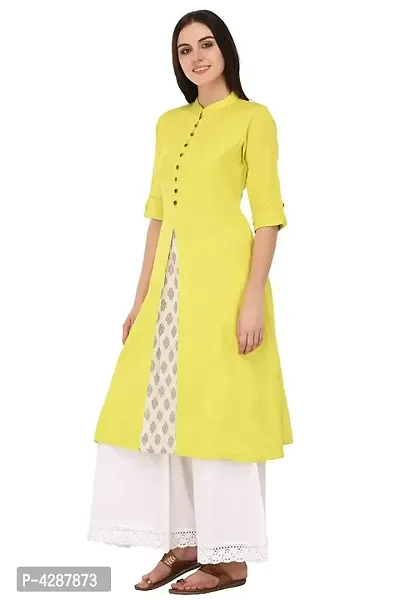 Beautiful Green Cotton Solid Kurtas For Women-thumb3