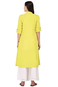 Beautiful Green Cotton Solid Kurtas For Women-thumb3