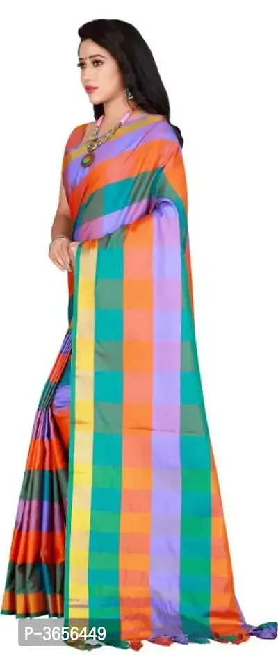 Beautiful Cotton Silk Saree with Blouse piece-thumb2