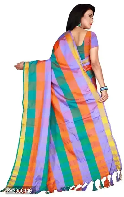 Beautiful Cotton Silk Saree with Blouse piece-thumb3