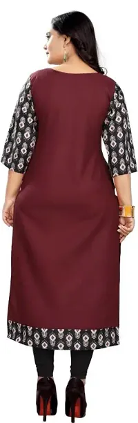 Maroon Cotton Printed Kurtas For Women-thumb3