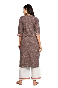 Stylish Multicoloured Cotton Printed Kurta And Palazzo With Dupatta Set For Women-thumb2