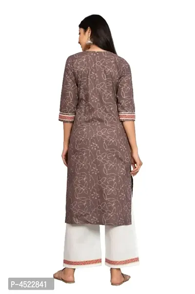 Stylish Multicoloured Cotton Printed Kurta And Palazzo With Dupatta Set For Women-thumb3