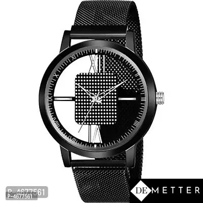 Stylish and Trendy Magnetic Strap Analog Watch for Men's-thumb0