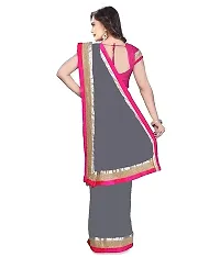 Grey Georgette Saree With Blouse Piece-thumb2