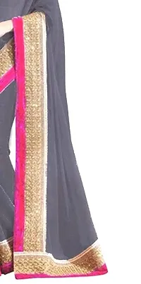 Grey Georgette Saree With Blouse Piece-thumb4