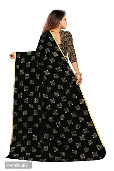 Beautiful Chiffon Zari Lace Work Saree With Jacquard Blouse Piece-thumb4