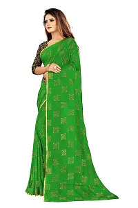 Beautiful Chiffon Zari Lace Work Saree With Jacquard Blouse Piece-thumb2