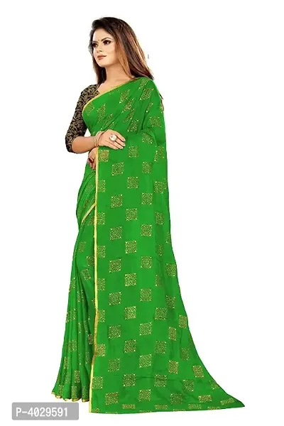 Beautiful Chiffon Zari Lace Work Saree With Jacquard Blouse Piece-thumb3