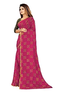 Stylish Pink Chiffon Sarees For Women-thumb2