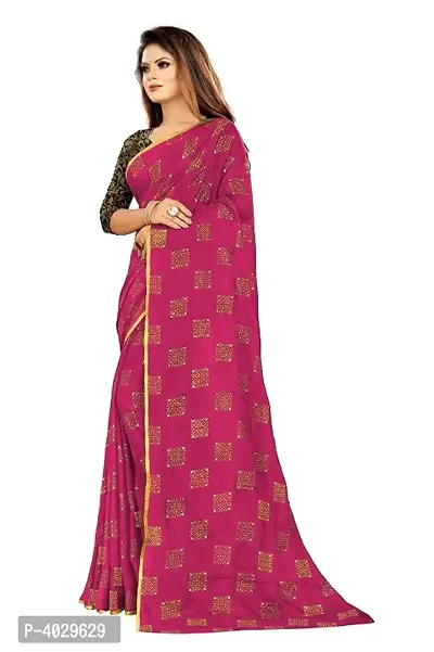 Stylish Pink Chiffon Sarees For Women-thumb3