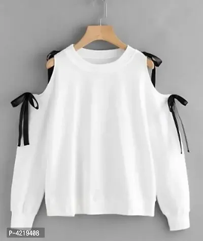 RBT- WHITE FULL SLEEVE COLD SHLDR TOP-thumb0