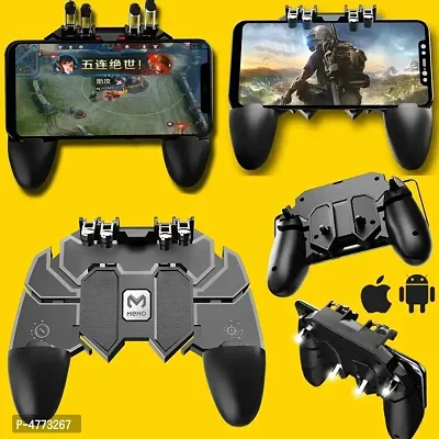 Ak66 Mobile Game Controller [Six-Finger] [Upgrade] Game Controller L1R1 L2R2 Triggers, Pubg Mobile With Gaming Trigger, Shoot Sensitive Controller Aim  Fire Trigger Compatible With Iphone/Android-thumb0