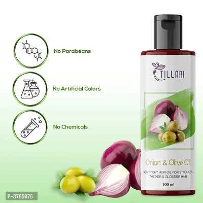 Tillari Onion Olive Non Sticky Hair Oil For Stronger Hair Growth (100 ml)-thumb4