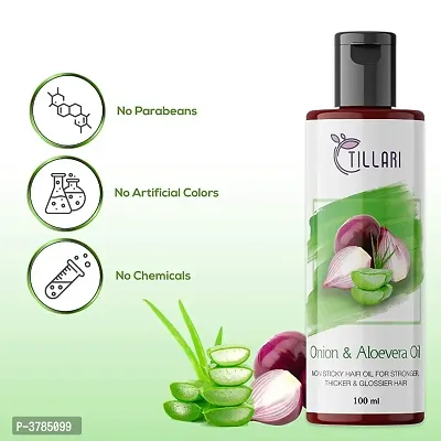 Tillari Onion Aloevera Non Sticky Hair Oil For Stronger Hair Growth 100 Ml Hair Care Hair Oil-thumb4