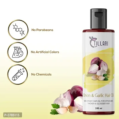 Tillari Onion Garlic Non Sticky Hair Oil For Stronger Hair Growth (100 ml)-thumb3