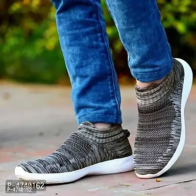 Socks Stylish Shoes , Walking Shoes , Light Weight Sports Shoes Running Shoes For Men nbsp;(Grey)-thumb0
