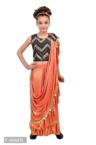 Orange Silk Two Piece Dress