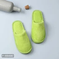 Stunning Green Fur Solid Room Slippers For Women-thumb4