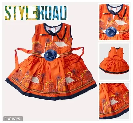 Trendy Cotton Printed Frock For Girls-thumb0