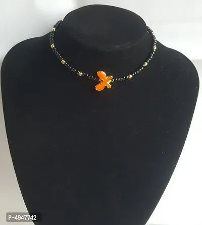 Black  Orange Choker Necklace