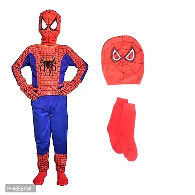 Stylish Polyester Multicoloured Printed Spiderman Clothing Set For Kids-thumb4