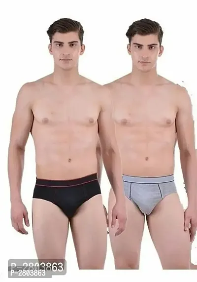 Men Cotton Solid Briefs Combo Of 2-thumb0