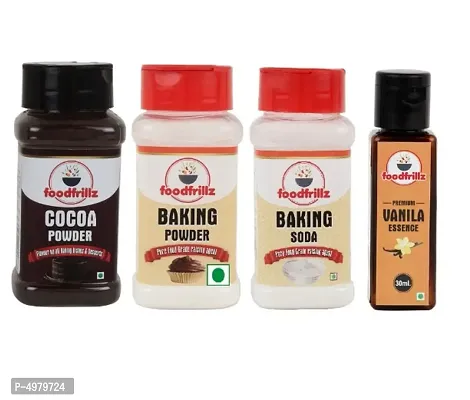 Cocoa Powder & Baking Powder & Baking Soda & Vanilla Essence Combo