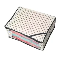 Non Woven Saree Cover Set of 3 Saree Cover Designer/Wardrobe Organiser/Regular Clothes Bag Front Transparent Window.-thumb1