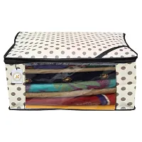 Non Woven Saree Cover Set of 3 Saree Cover Designer/Wardrobe Organiser/Regular Clothes Bag Front Transparent Window.-thumb2