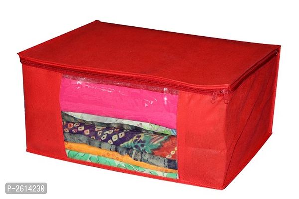 Non Woven Saree Cover Set of 6 Saree Cover Designer/Wardrobe Organiser/Regular Clothes Bag Front Transparent Window.-thumb4
