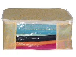 Non Woven Saree Cover Set of 6 Saree Cover Designer/Wardrobe Organiser/Regular Clothes Bag Front Transparent Window.-thumb2