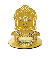 Classy Golden MDF Shadow Buddha Tealight Candle Holder-thumb1