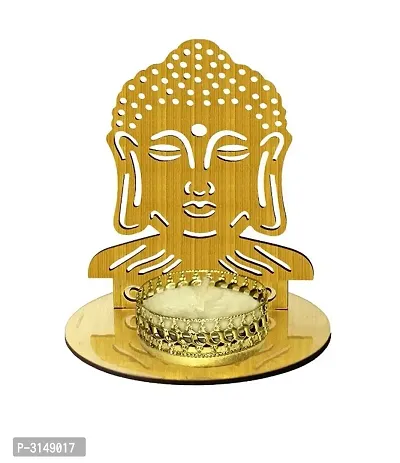 Classy Golden MDF Shadow Buddha Tealight Candle Holder-thumb2