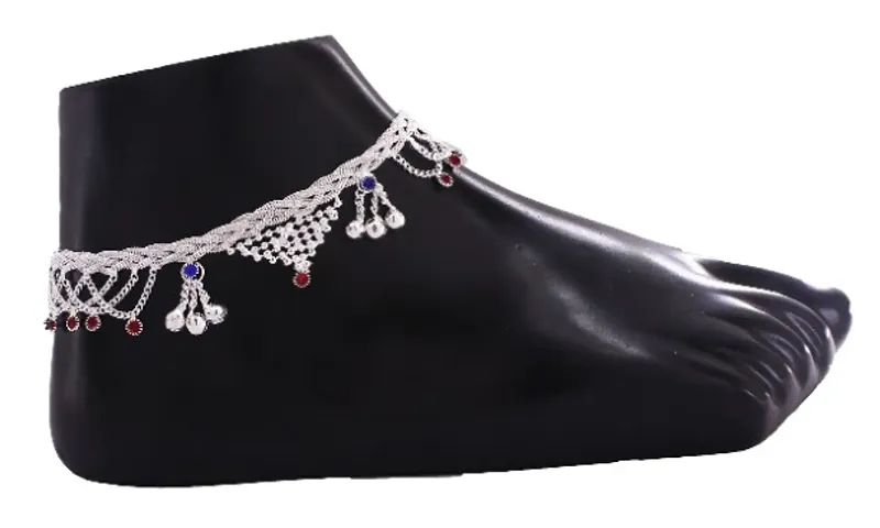 Silver Plated Designer Traditional Anklets