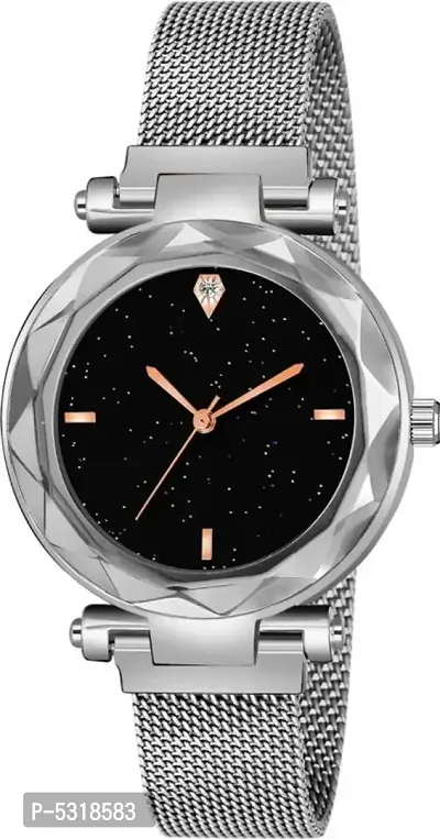 Silver Analog Watch With Stainless Steel Strap