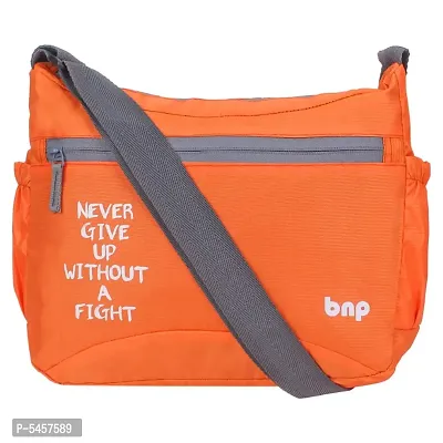 Stylish Polyester Orange Printed Cross Body Sling Bag For Unisex-thumb0