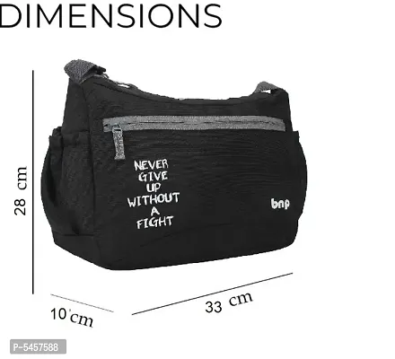 Stylish Polyester Black  Printed Cross Body Sling Bag For Unisex-thumb5
