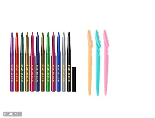 Multicolor Eye Liner & Lip Liner + Tinkle EYEBROW RAZOR (Pack of 3)