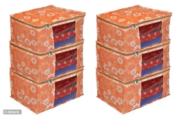 Orange Synthetic Printed Organizers For Women