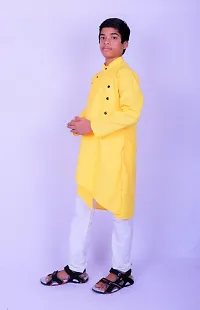 Boys Yellow Festive  Party Kurta And Pyjama Set-thumb2