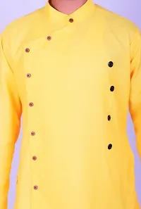 Boys Yellow Festive  Party Kurta And Pyjama Set-thumb4