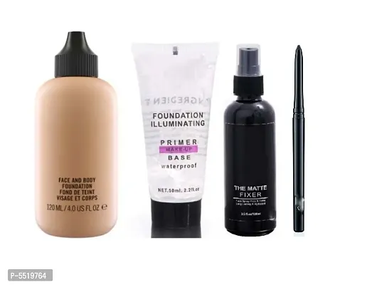 Makeup Fondation With Auto Kajal And Base Primer And Makeup Fixer (4 Items In This Set)-thumb0