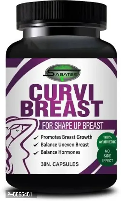 Sabates Curvi Breast Herbal Cream For Increase Women's Breast Beauty Naturally/ Big Size Breast 100% Natural  (30 Capsules)