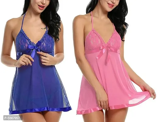 Women's Multicoloured Sexy Night Dress Combo