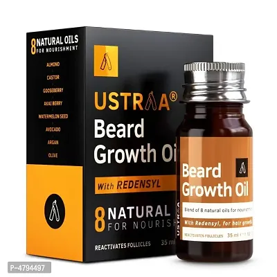 Ustraa Beard Growth Oil - 35ml - More Beard Growth, With Redensyl, 8 Natural Oils including Jojoba Oil, Vitamin E-thumb0
