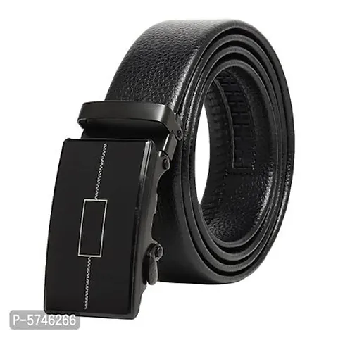 Men's Artificial Leather Slide Belt With Easier Adjustable Buckle