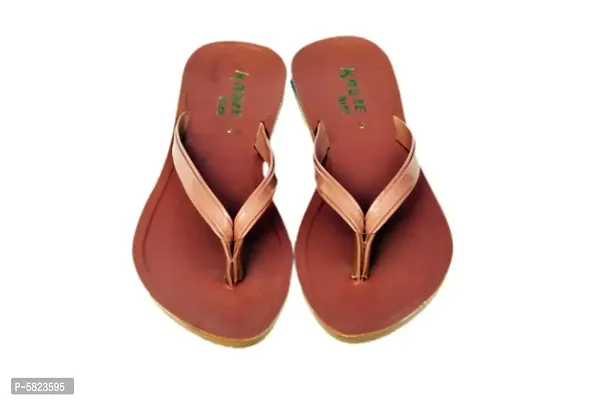 Elegant Pink PU Self Design Flat Flip Flops For Women-thumb0